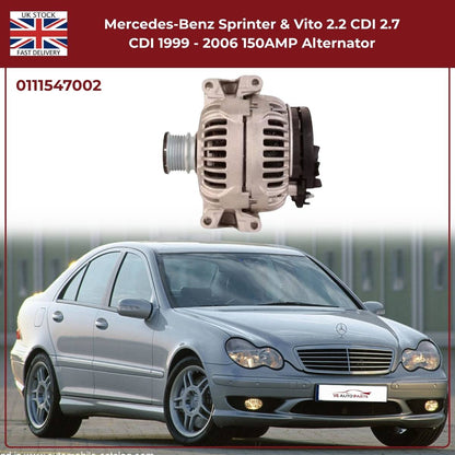 150AMP Alternator for Mercedes-Benz Sprinter & Vito (1999–2006, 2.2 CDI / 2.7 CDI)