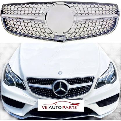 For Mercedes‑Benz E‑Class W207 (2013‑2016) Front Radiator Diamond AMG Style Grille – Fits E300, E350, E550 Coupe & Convertible