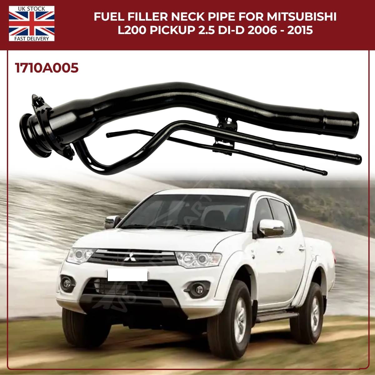 Fuel Filler Neck Pipe for Mitsubishi L200 Pickup 2006–2015 2.5 DI‑D – Part 1710A005