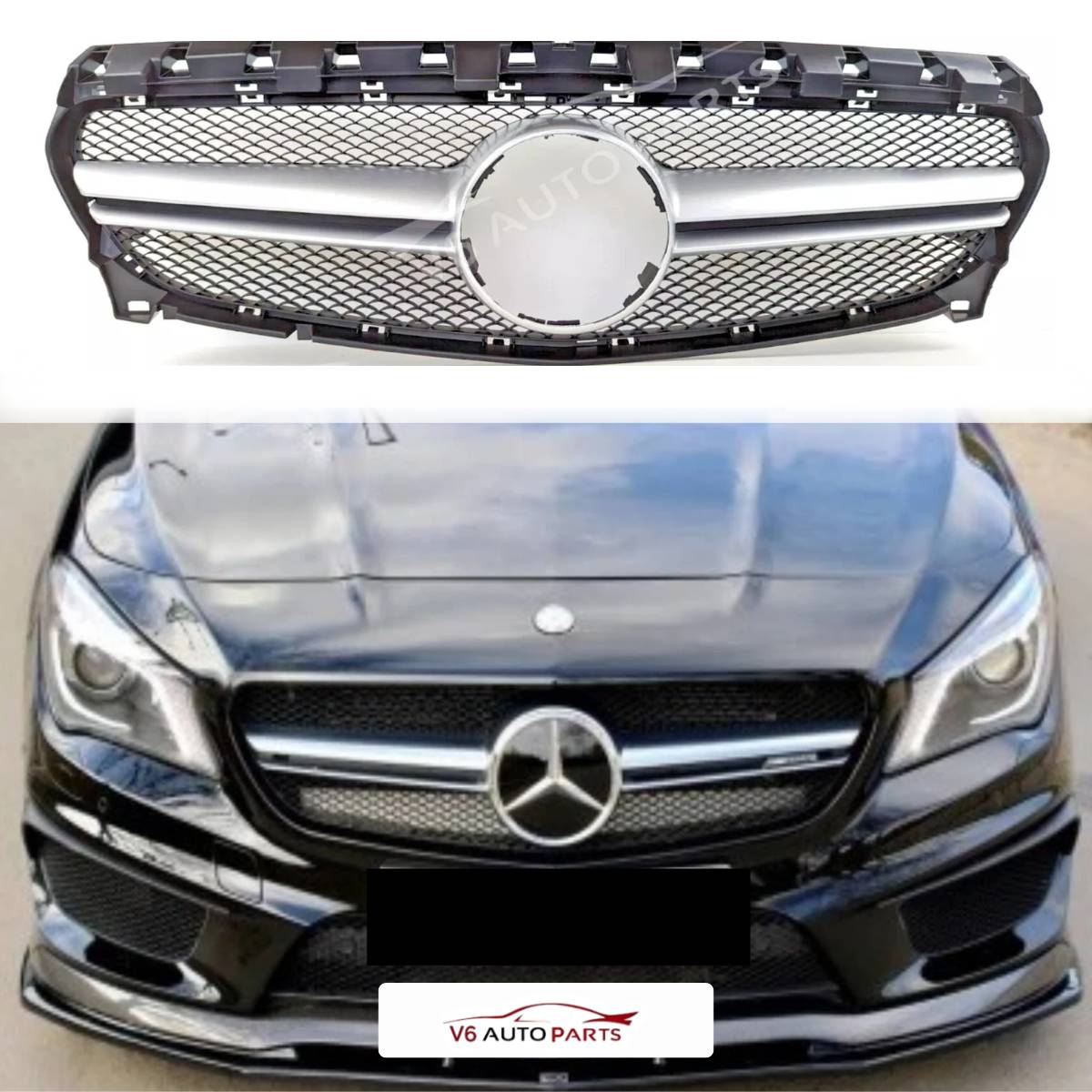 VORDERER KÜHLER-CHROM-FIN-GITTER FÜR 2017–2019 BENZ CLA-KLASSE W117 CLA300 R117 SHOOTING BRAKE FACELIFT 