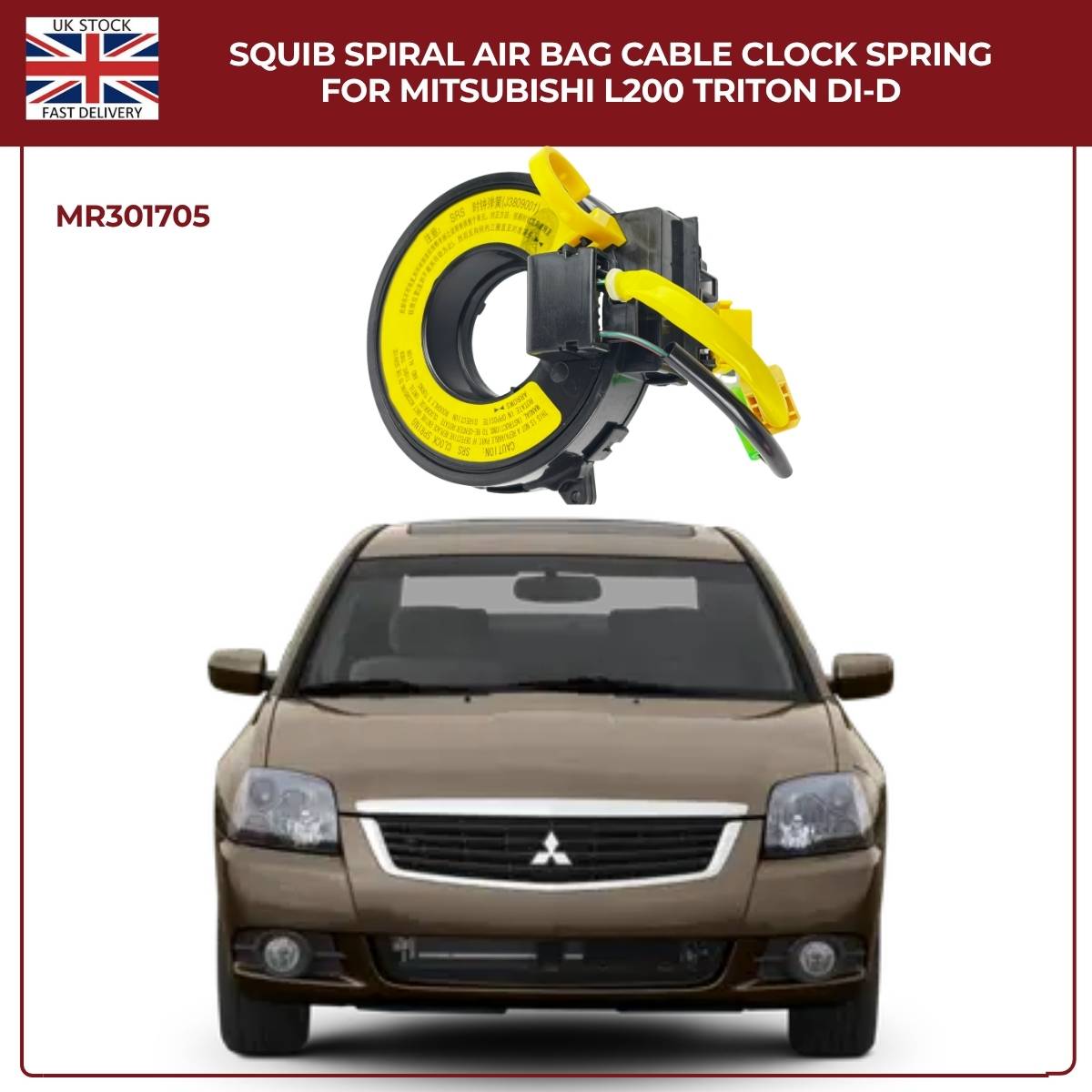Squib Spiral Airbag Cable Clock Spring For Mitsubishi L200 Triton DI‑D (2008–2014)