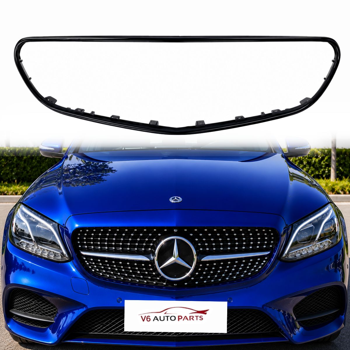 Front Surround Moulding Black Bumper Grille Trim – Fits Mercedes-Benz E-Class W212 (2013–2016, Sedan/Estate, Facelift