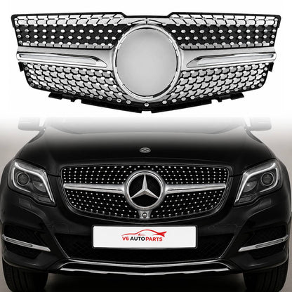 For Mercedes GLK‑Class X204 200CDI Front Radiator Grille (2008–2012 Pre‑Facelift, Chrome Finish)