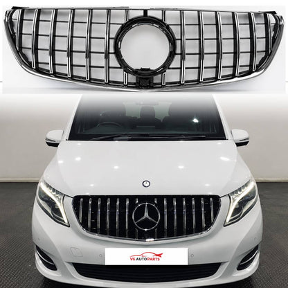 For Mercedes V-Class V250/V260 GT Grille – Black Slats Chrome Panamericana (2015–2023)