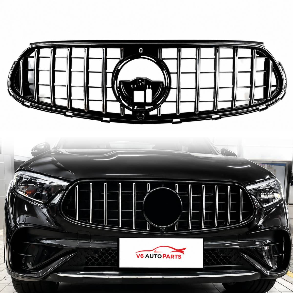 Front Radiator Chrome Panamericana AMG Line Grille – Fits Mercedes-Benz GLC-Class X254 & C254 (2023+)
