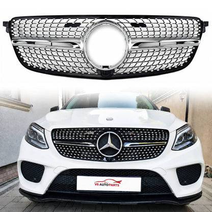 For Mercedes GLE-Class X292 GLE500 GLE400 Compatible Front Bumper Grille Coupe Facelift 2015-2018