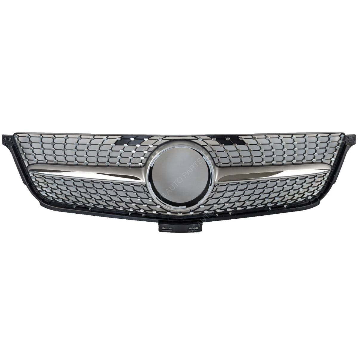 For Mercedes M‑Class W166 ML300/320/400 Front Radiator Grille (2012–2016) – Diamond Chrome