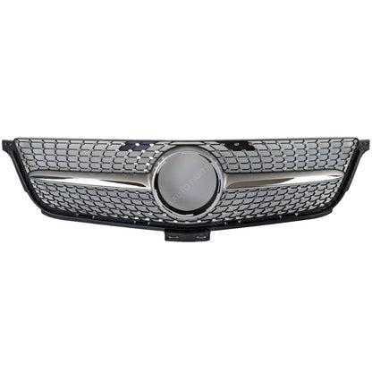For Mercedes M‑Class W166 ML300/320/400 Front Radiator Grille (2012–2016) – Diamond Chrome