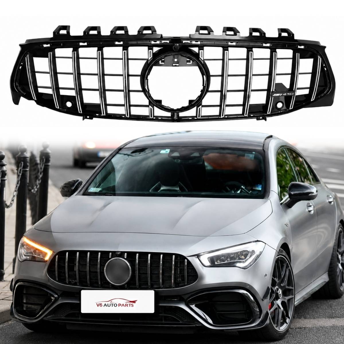 Mercedes‑Benz CLA‑Class X118 (2019–2023 Facelift) – GT Front Radiator Grille Chrome Upgrade for CLA200d