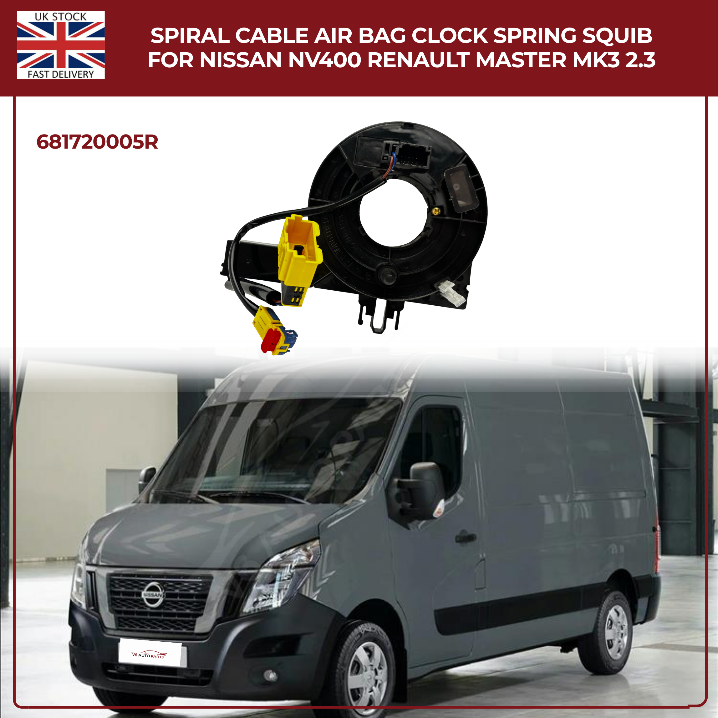 Spiral Cable Air Bag Clock Spring Squib For Nissan NV400 Renault Master MK3 2.3