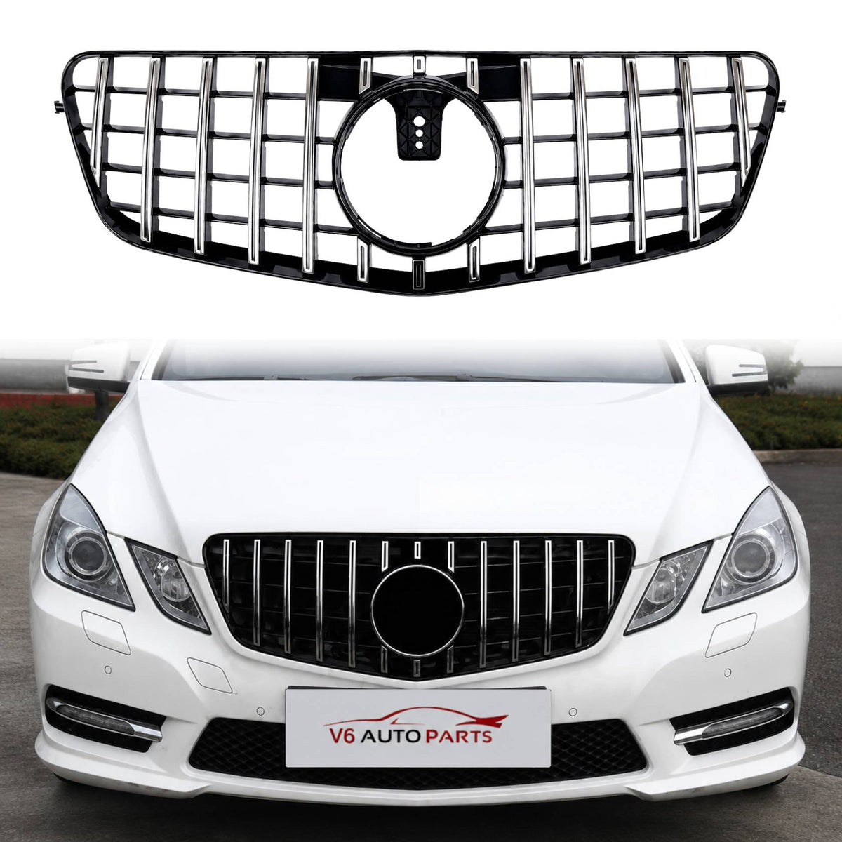 Mercedes E‑Class W212 Saloon Front Bumper Grille Chrome Slats (E200 E220 E250) 2009‑2013