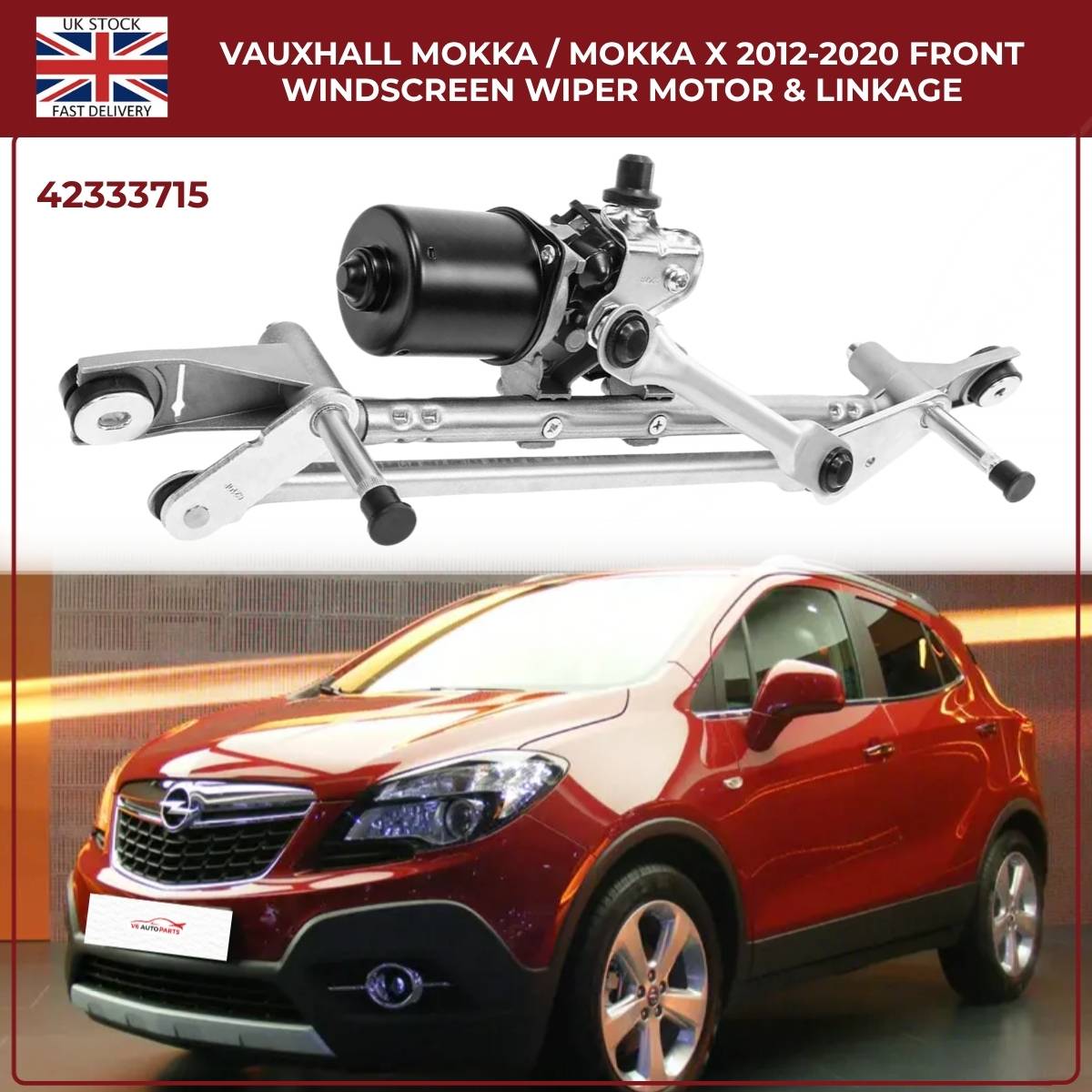 Front Windscreen Wiper Linkage & Motor For Opel Mokka / Mokka X 2013 - 2019 RHD