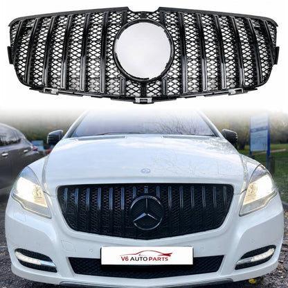 For Mercedes R-Class W251 GT Grille – Gloss Black Front Radiator (2011–2017, AMG R63 / R280CDI)