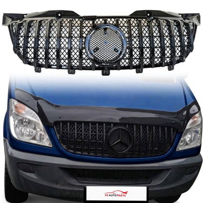 Front Radiator Black GT Grille – Mercedes Sprinter W906 MK2 2008–2013 Pre‑Facelift