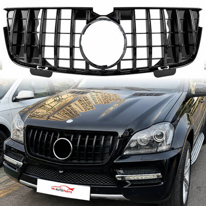 For Mercedes‑Benz GL‑Class X164 (2006–2009) Front Radiator GT‑R Style Black Grille – Fits GL320 & GL450