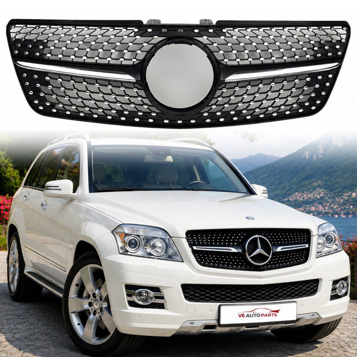 Front Bumper Diamond Black Grille – Fits Mercedes-Benz M-Class W164 (2009–2012 ML320)