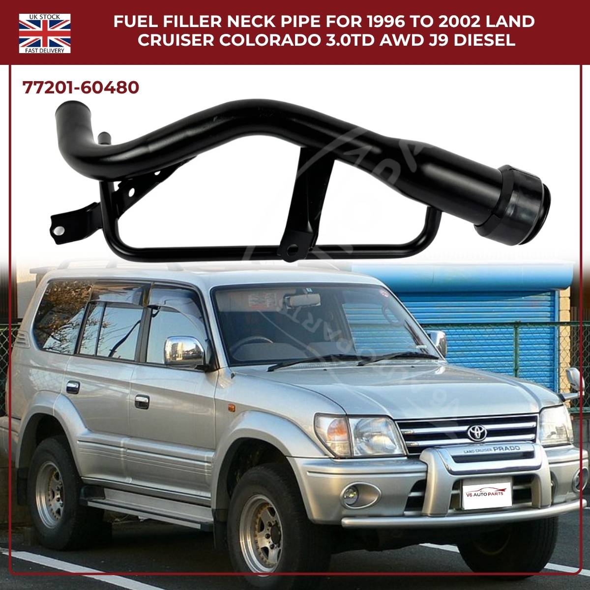 Fuel Tank Filler Neck Pipe 77201-60480 | Fits Toyota Land Cruiser Colorado J9 Diesel 1996–2002