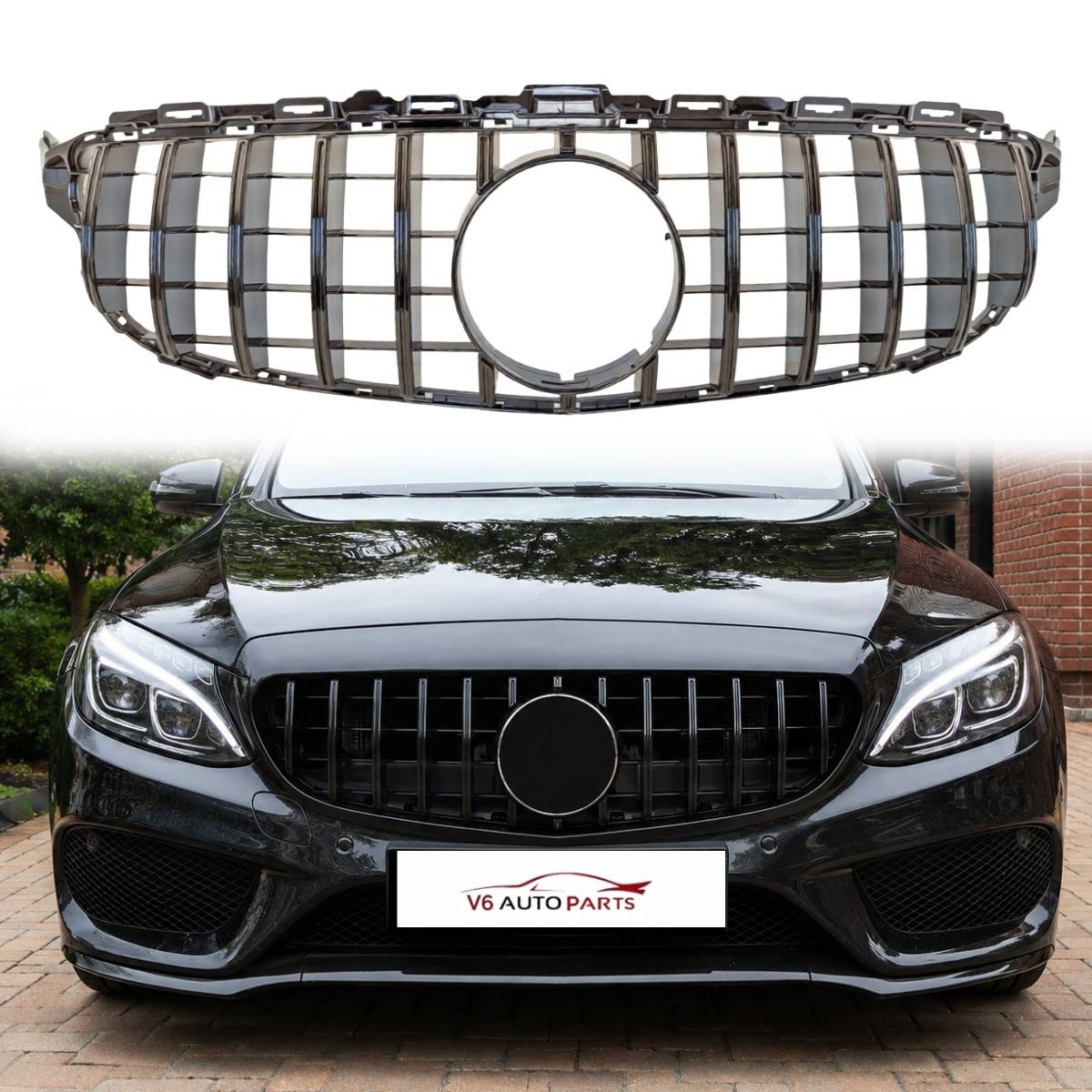 GT-Kühlergrill vorne für Mercedes Benz C-Klasse C205 300 Sloon Panamericana 2015–2018