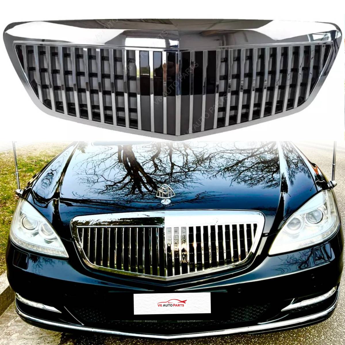 FRONTSTOßSTANGE MESH MITTELGRILL FÜR 2009 - 2013 Benz S-KLASSE W221 S280 S400 S65 DESIGN MAYBACH