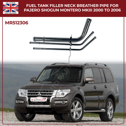 Fuel Tank Filler Neck Breather Pipe MR512306 For Mitsubishi Pajero Shogun Montero MK3 (2000–2006 Diesel)