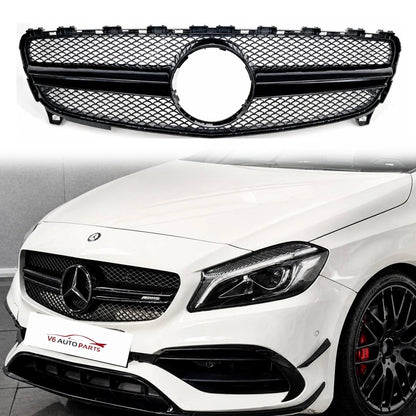 For Mercedes A-Class W176 A160 A220 A320 Replacement Front Radiator Black Grille AMG 2015-18