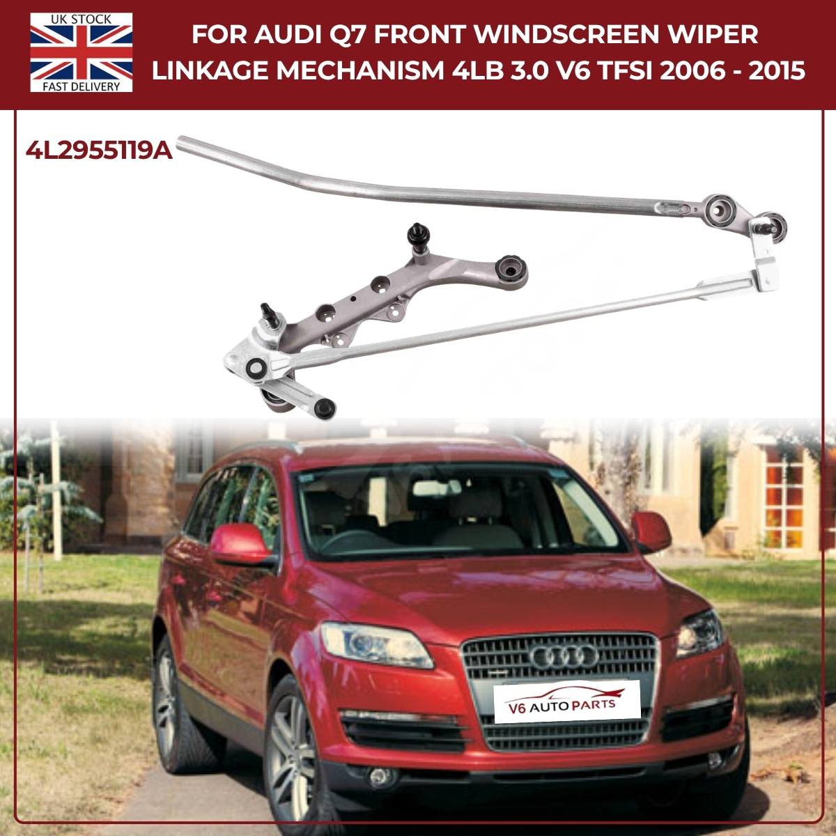 Front Windscreen Wiper Linkage  – Audi Q7 4L SUV (2006–2015) | 3.0 V6 TFSI | OEM 4L2955119A