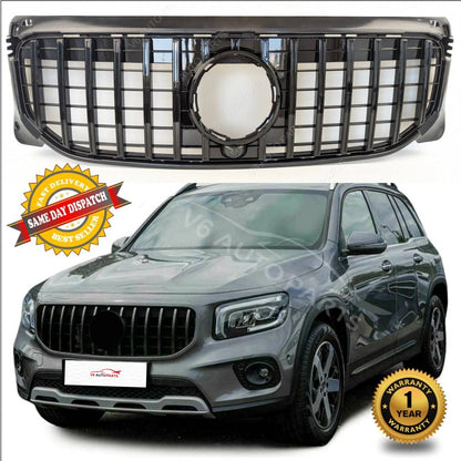 For Mercedes‑Benz GLB‑Class X247 (2019–2023) GT Panamericana Front Radiator Grille – Gloss Black Upgrade for GLB220