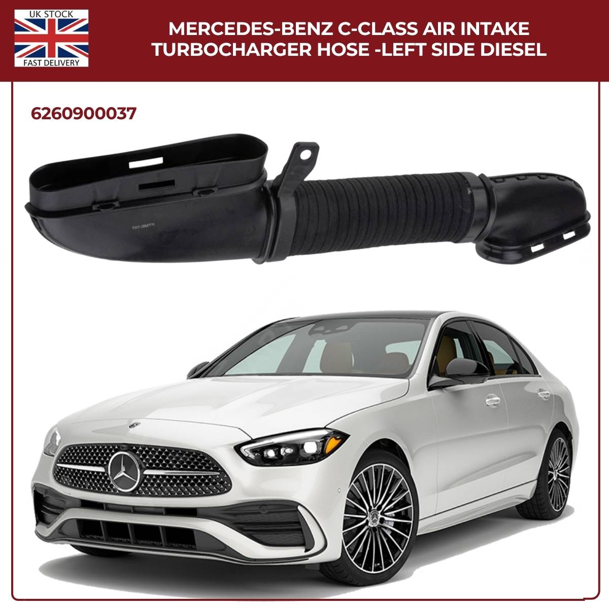 For Mercedes‑Benz C‑Class Diesel Air Intake Turbo Hose (Left Side) — A6260900037