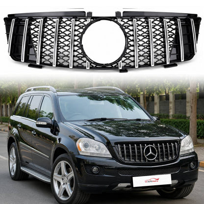 For Mercedes W164 ML-Class Front Bumper Chrome Sport Grille (2005–2008, ML550)