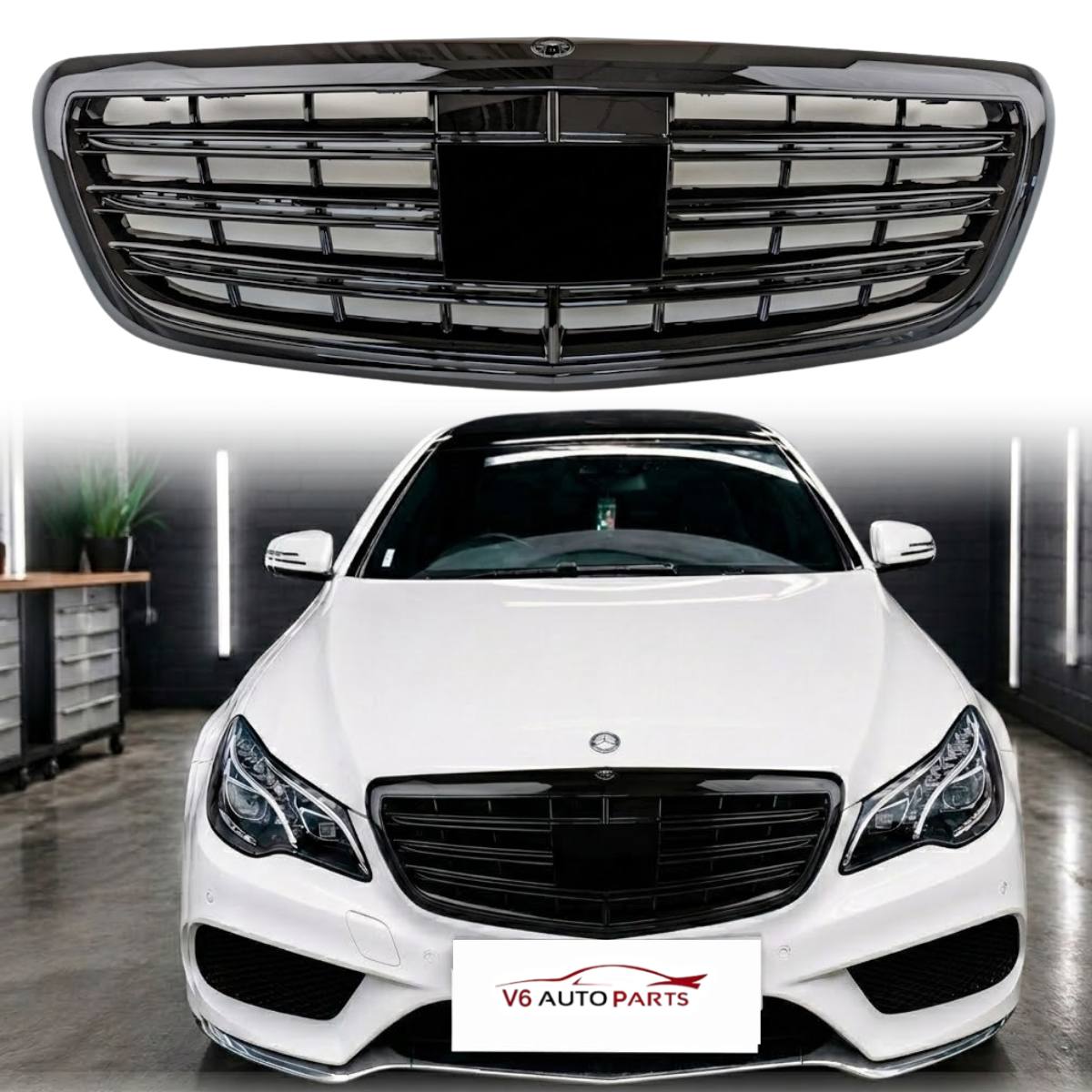 119B Frontstoßstange, glänzend schwarzer Kühlergrill für 2014 bis 2018 W222 S-Klasse S350 S65L S560 AMG Night View