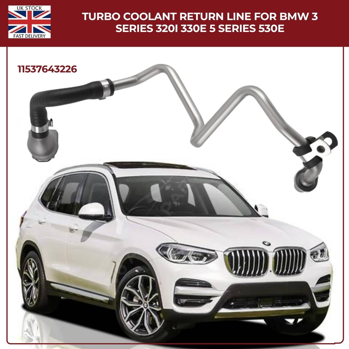 BMW Turbocharger Coolant Return Hose – Right Passenger Side | Fits B46/B48 Petrol Engines | OEM Ref 11537643226