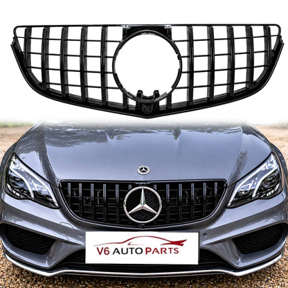 For Mercedes E-Class W207 GT Panamericana Front Bumper Grille – Gloss Black (E220, E300 | 2013–2016 Facelift)