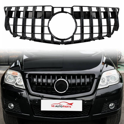 For Mercedes-Benz GLK-Class X204 (2008–2012) GLK250 Front Radiator Grille – Black Panamericana GT Style