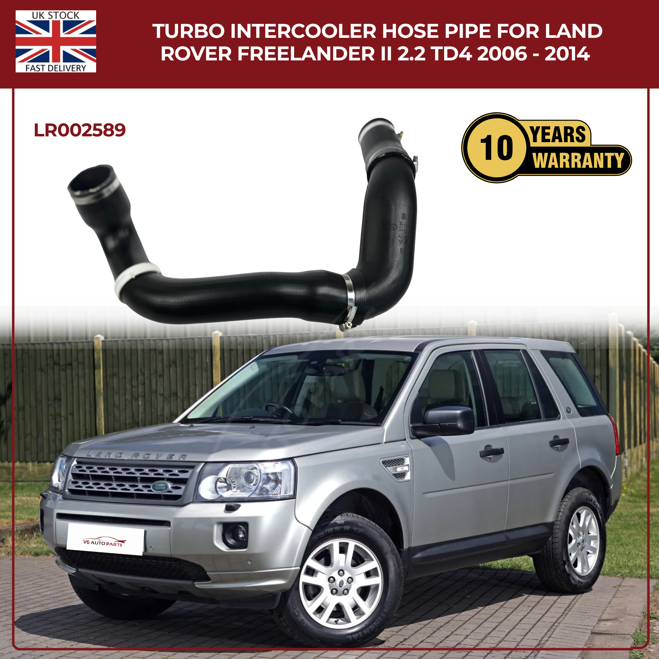 Turbo Intercooler Hose Pipe LR002589 – Fits Land Rover Freelander II 2.2 TD4 (2006–2014)