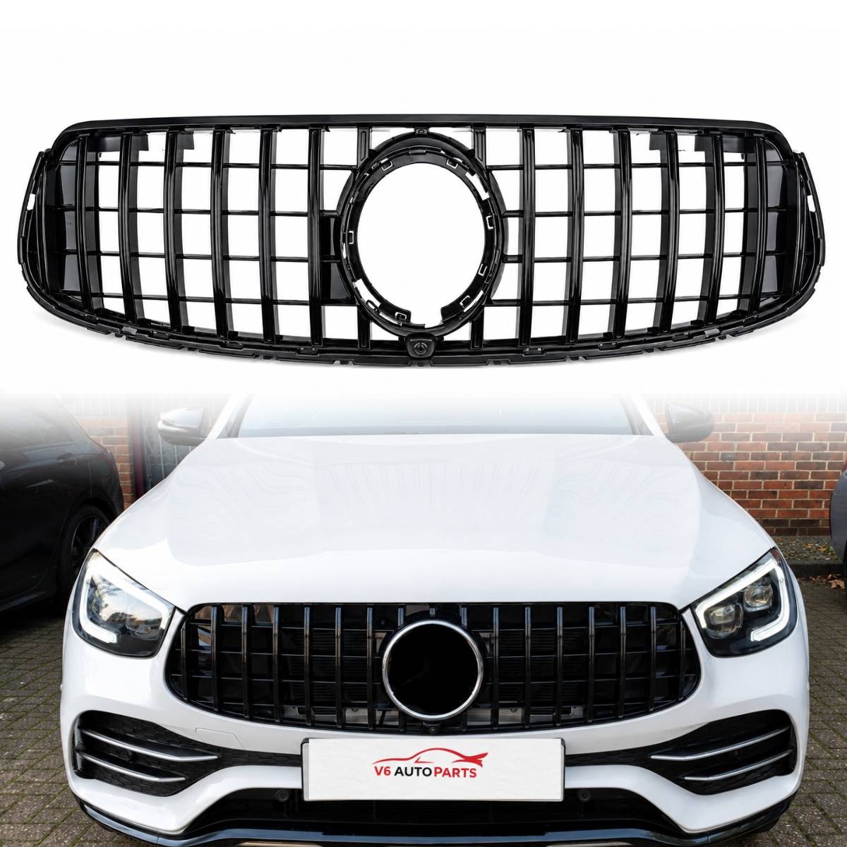 For Mercedes X253 GLC63s AMG GLC43 GT Compatible Front Radiator Black Grille Sport  2019-2023