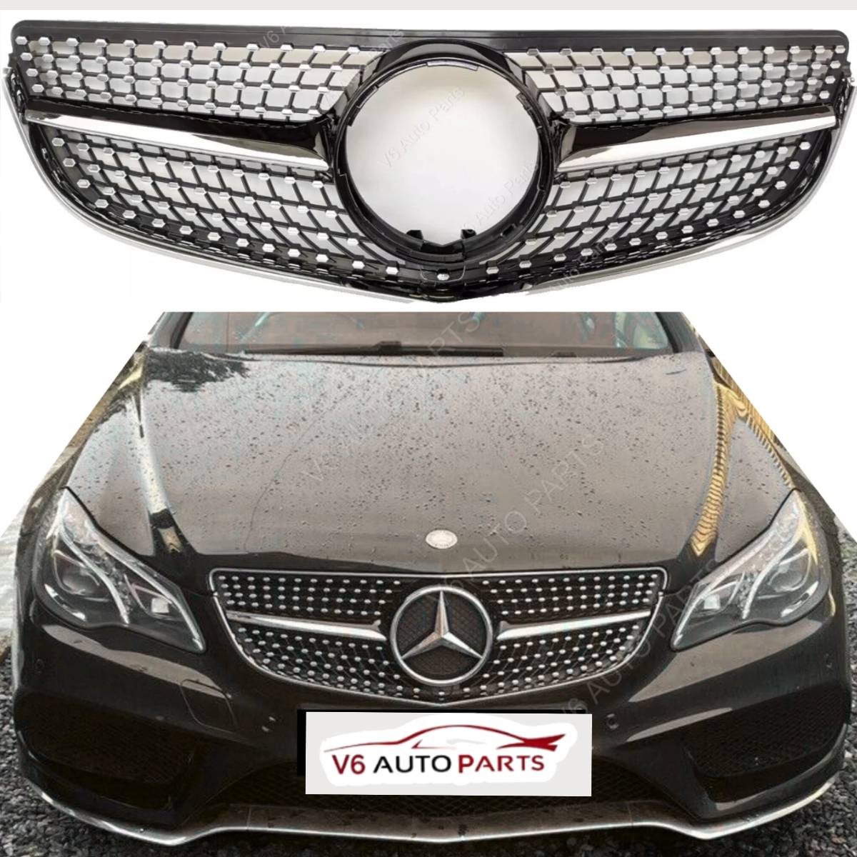 Mercedes E-Class W207 AMG Diamond Front Bumper Grille – Fits E200, E220 Coupe (2013–2016)
