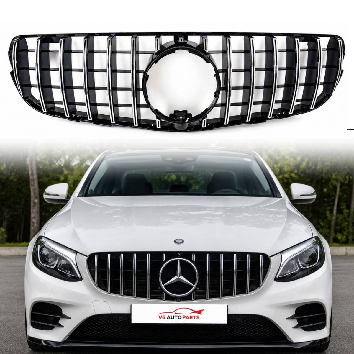 For Mercedes-Benz GLC-Class X253 GT Front Radiator Grille – Fits GLC220, GLC300, GLC43 (2015–2019)