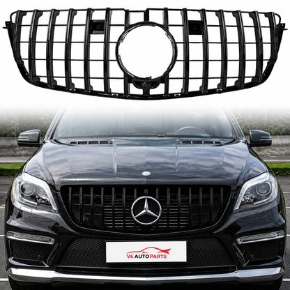 For Mercedes-Benz GL-Class X166 Front Radiator Grille – Panamericana GT Style (GL400, 2013–2016)