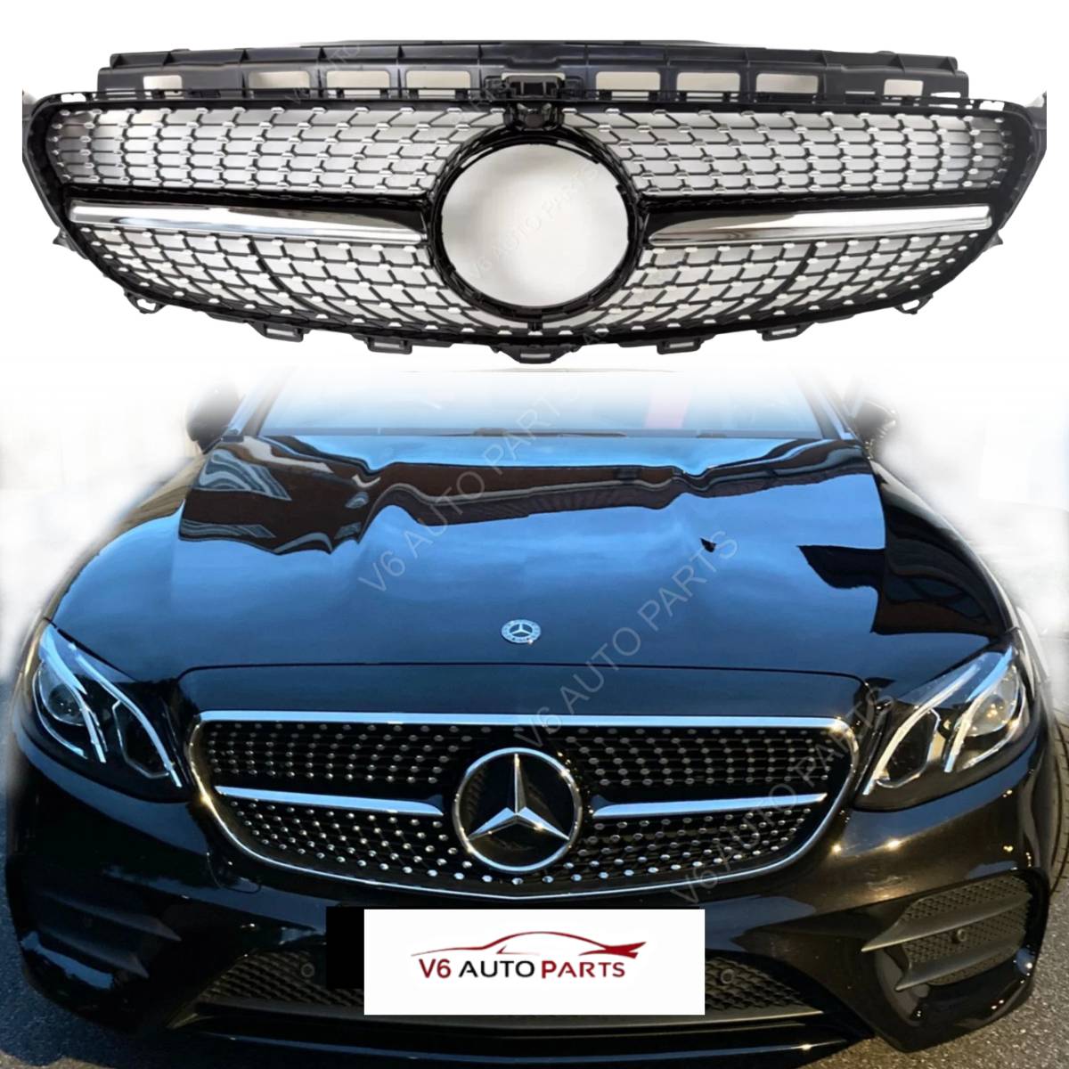 Frontstoßstangengrill für 2016–2020 Mercedes Benz E-Klasse W213 C238 E220 43 Diamond 