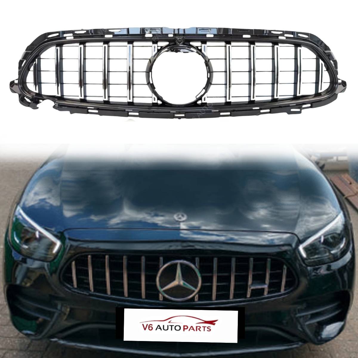 For Mercedes Benz E‑Class W213 C238 (2020–2023) Front Bumper Panamericana GT Grille – Fits E200 / E300 Facelift