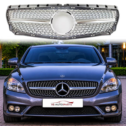 For Mercedes Benz B‑Class W246 Front Bumper Chrome Diamond Grille – Fits B180 & B250 (2011–2014)