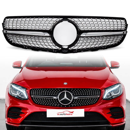 For Mercedes‑Benz GLC‑Class X253/Coupe Front Bumper Grille – Fits GLC400 & GLC450 (2015–2019 AMG Style Upgrade)