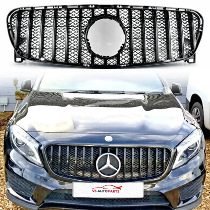 Schwarzer Frontstoßstangengrill für Mercedes GLA-Klasse W156 AMG Panamericana GT 2013–2017 