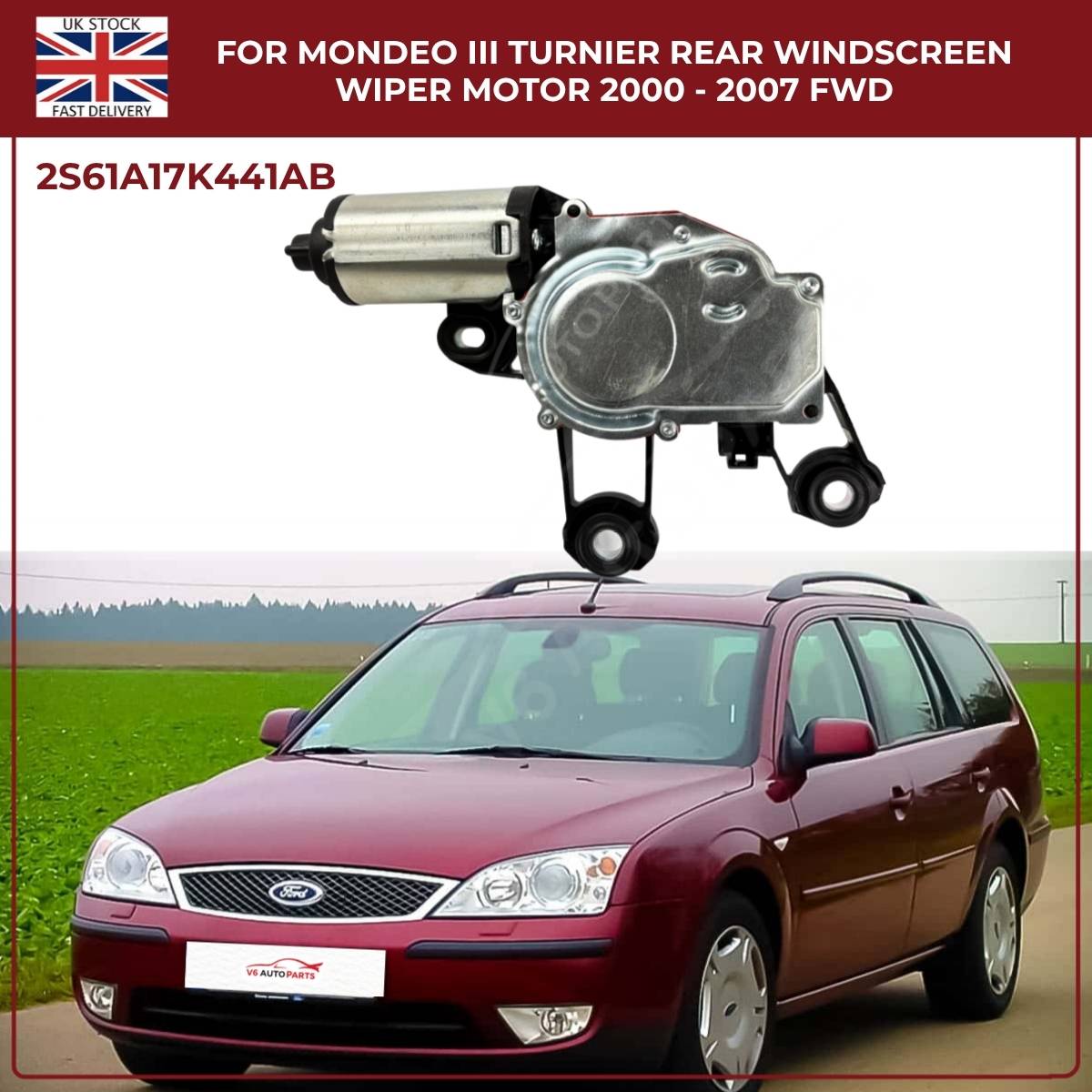 Ford Fiesta MK5/MK6 Rear Windscreen Wiper Motor (2001–2010) – OEM Replacement 2S61A17K441AB