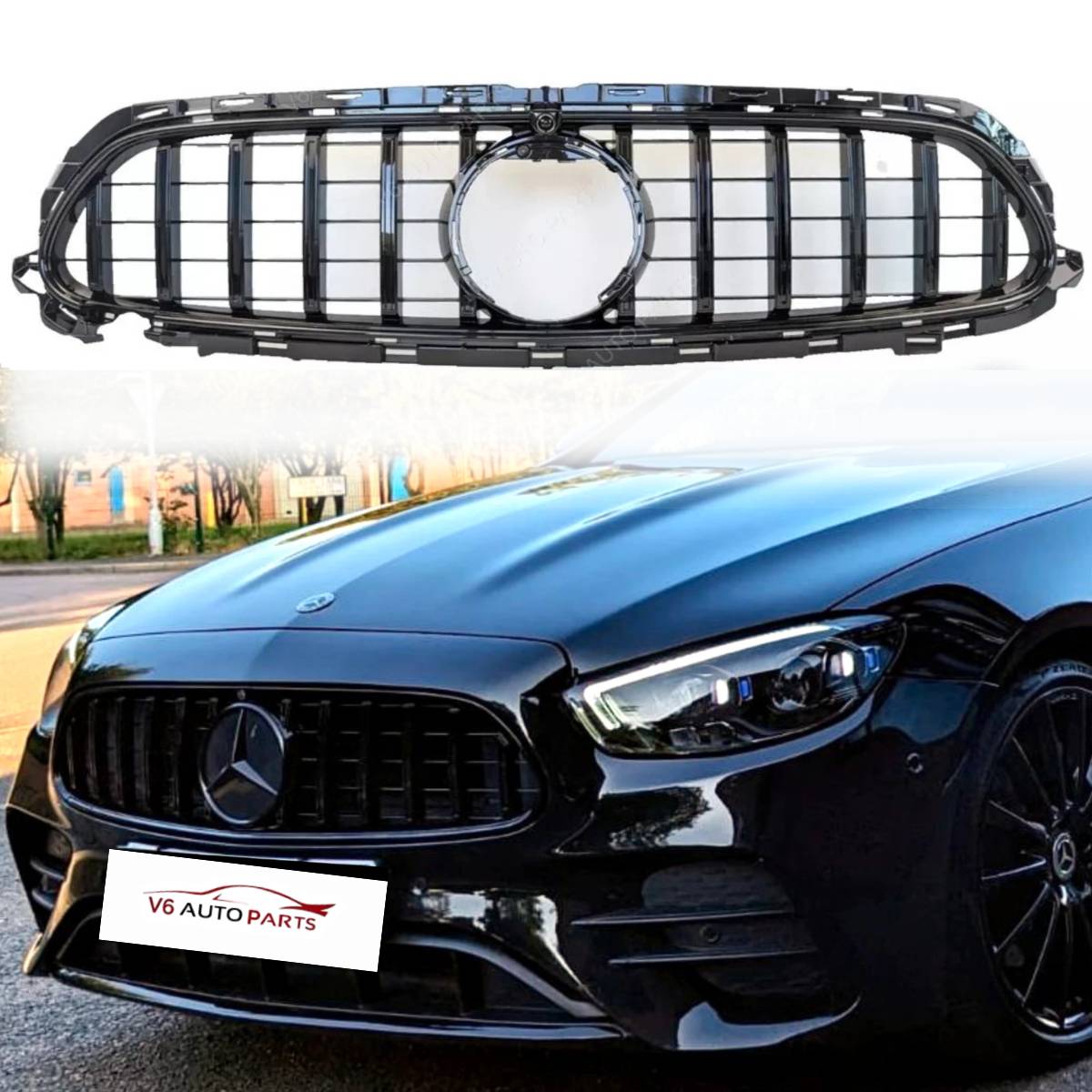 For Mercedes Benz E‑Class A238 E350 (2020–2023) Front Radiator Panamericana Black GT Grille Upgrade