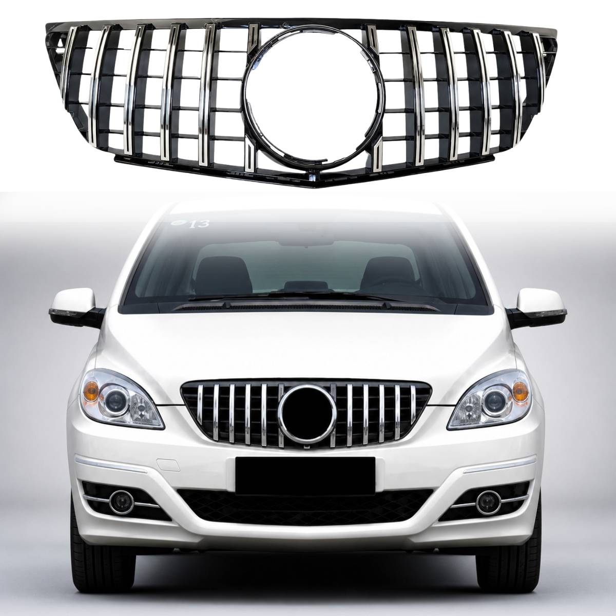 Mercedes-Benz B-Class W245 Front Bumper Panamericana GT Grille Chrome Slats (B170/B180, 2008–2011)