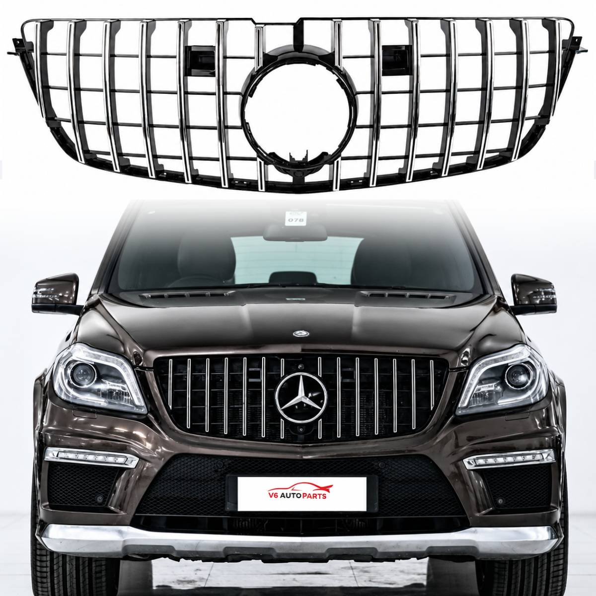 For Mercedes-Benz GL-Class X166 GT-R Front Radiator Grille – Fits GL350, GL450, GL500 (2013–2016)