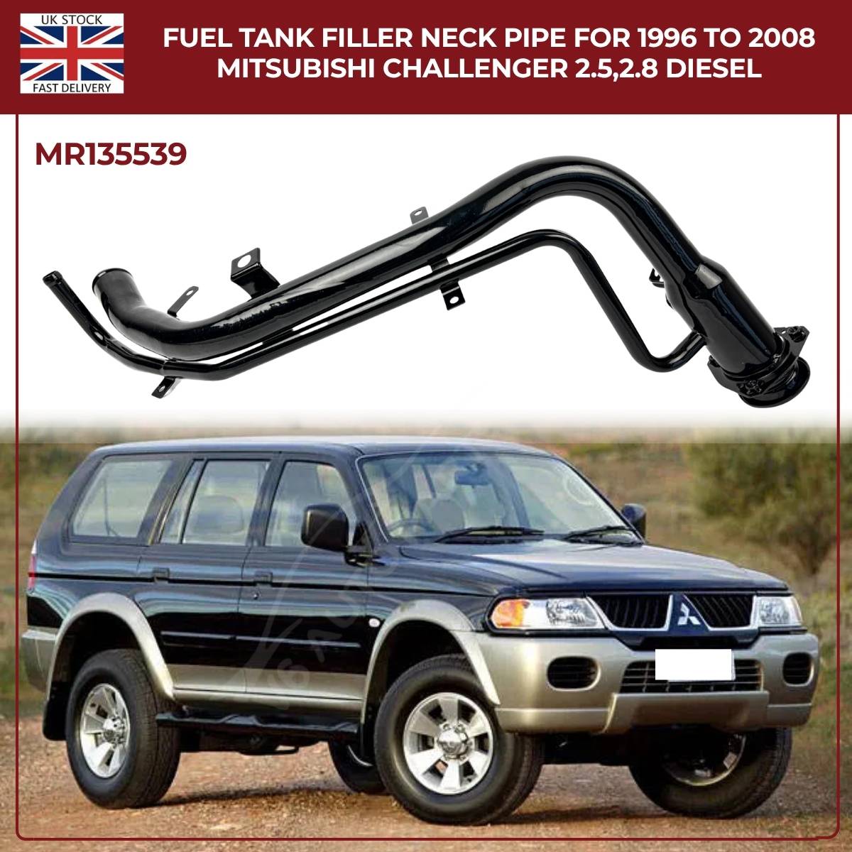 Fuel Tank Filler Neck Pipe for Mitsubishi Challenger 1996–2008 2.5 / 2.8 Diesel