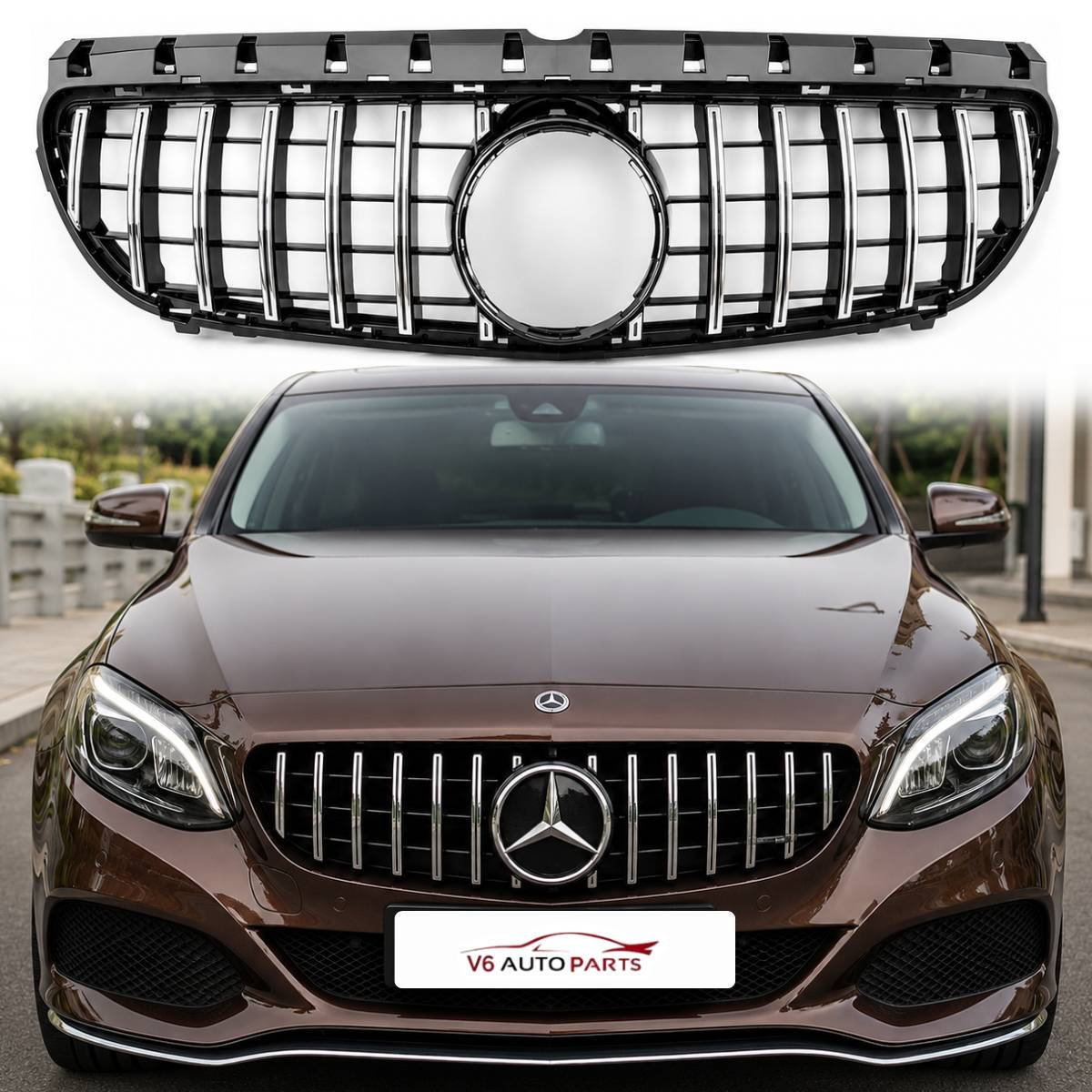 Mercedes Benz B-Class W246 Front Bumper GT Panamericana Chrome Grille (B200, B220, B250, 2015–2018)