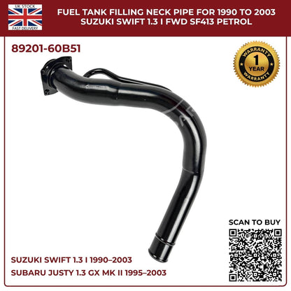 Fuel Tank Filler Neck Pipe For Suzuki Swift 1.3 (1990–2003) & Subaru Justy Mk2 1.3 Petrol – OEM‑Spec Replacement